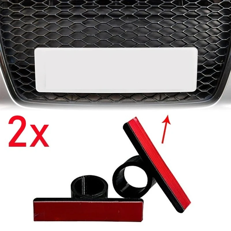 2PCS Car License Plate Clips Holders Kits for Audi Honeycomb Grills Automobiles Exterior Accessories