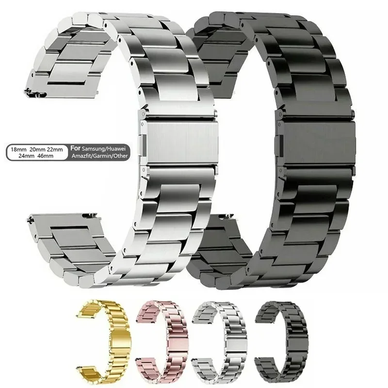 Steel Watch Strap 18/20/22mm Band Fitbit Strap/Stainless Watch Metal Strap Quick Release Replacement For Samsung Fossi hollow