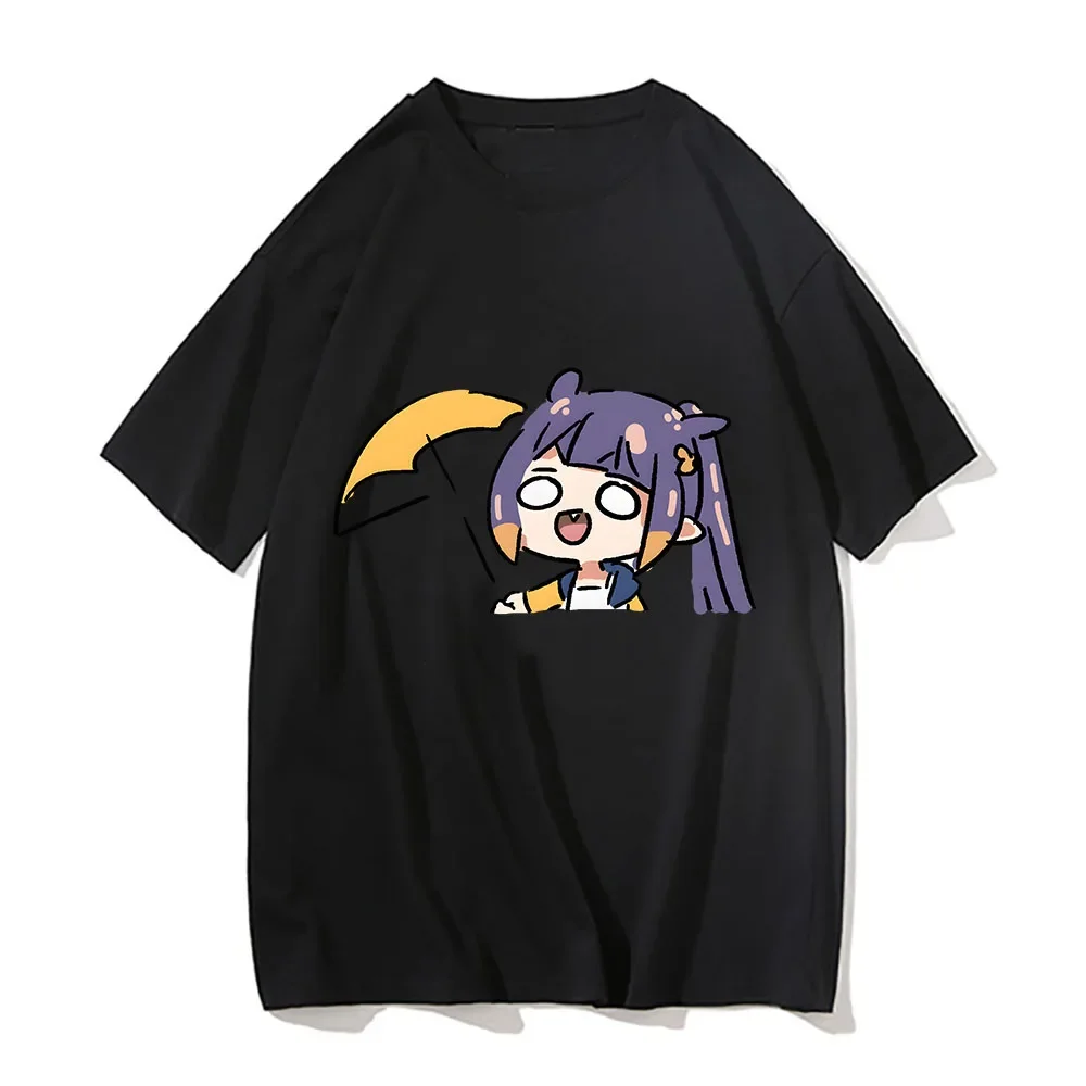 Ninomae Inanis Tako Tshirt 100% Cotton T Shirt Unisex Harajuku Manga Tees Kawaii Anime Clothes Summer Oversized O-neck Shirts