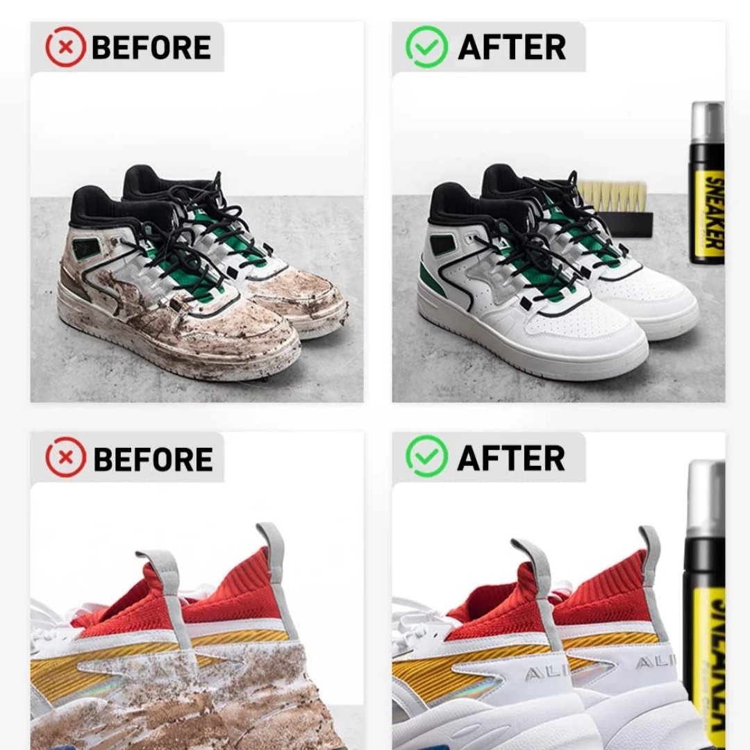 Limpiador de zapatillas de espuma sin agua, 150ML, cepillo para zapatos, traje de espuma para limpieza en seco, paño limpiador para zapatos, trabajo en bota de gamuza para zapatos blancos