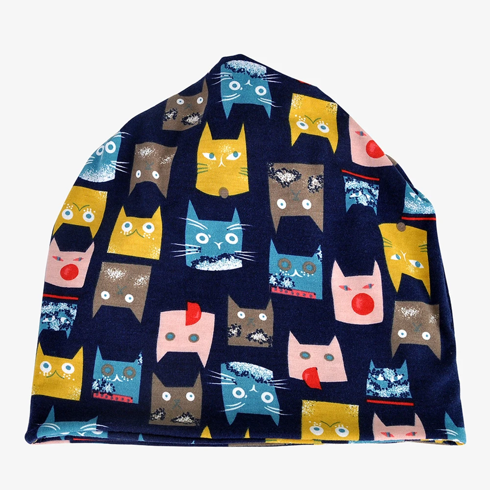 قبعة محبوكة بنمط قطة لطيفة مع عزل مخملي مزدوج الطبقة لتعزيز شكل الوجه وجعلها تبدو صغيرة ومتعددة الاستخدامات