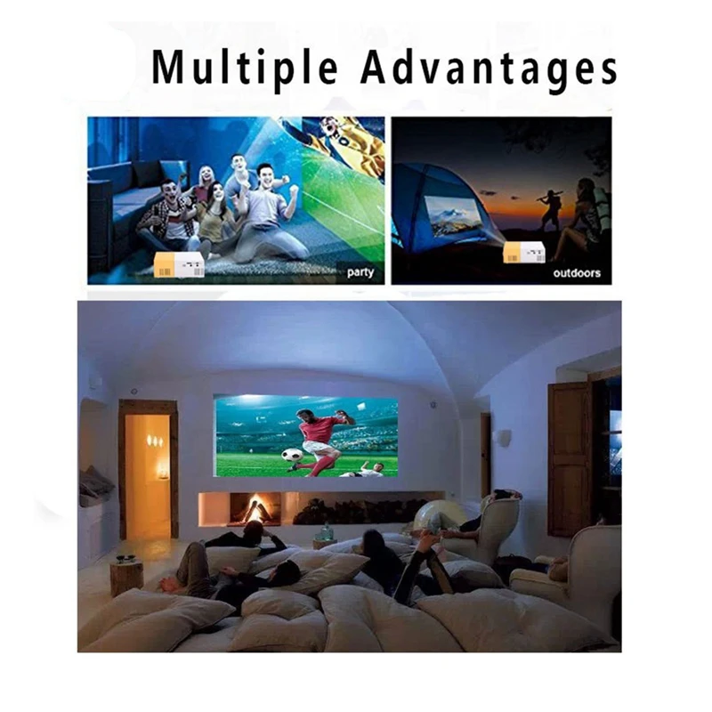 School Season Multi-Functional Classroom Mini Projector Easy Carrying With EU Plug,Blue-White