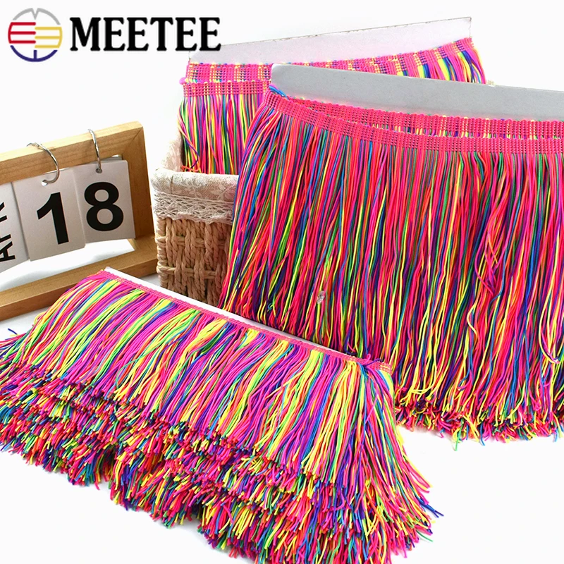 

2Meters 10/15/20cm Rainbow Tassels Fringes Curtains Lace Trim Clothes Dresses Decorative Trimmings Fabric DIY Sewing Accessories