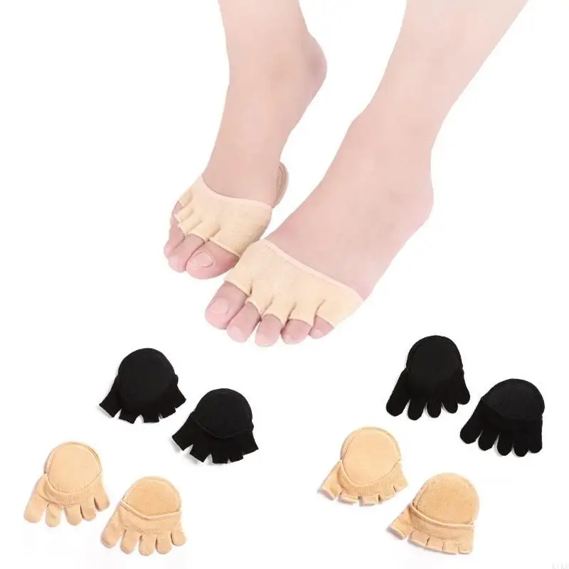 Sokken vijf vingers voorvoetpads voor vrouwen halve insoles 2x