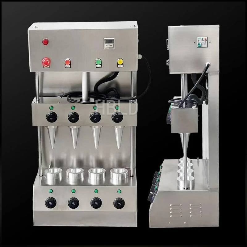 Commercial Full Set Automatic Pizza Cone Forming Machine with Glass Display Cabinet - Efficient Oven for Business Use
