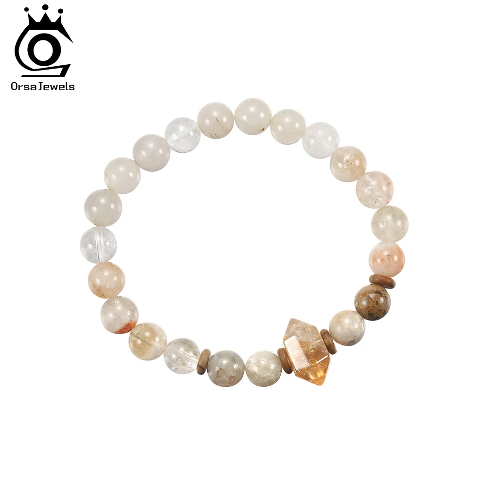 

ORSA JEWELS Браслет ручной работы из натурального камня тигрового глаза для женщин и мужчин, браслет с кристаллами для энергетического исцеления, аксессуары GMB89