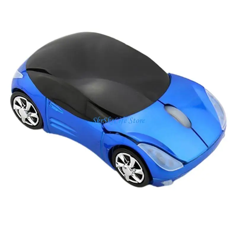 E65E Wireless Gaming Mice with USB Receiver Colorful Car Shaped for Laptop Computer