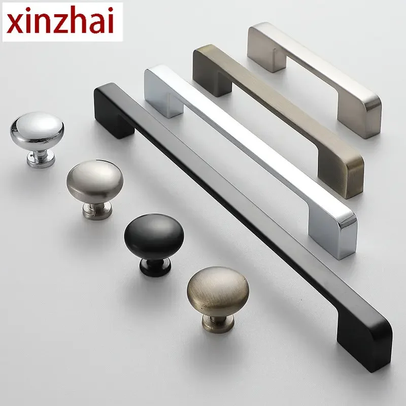 Zinc Aolly Chrome Cabinet Handles Drawer Knobs Wardrobe Cupboard Pulls Furniture Hardware Door Knobs