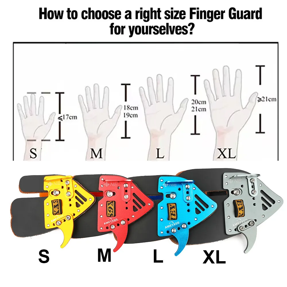 S/M/L/XL إصبع الحرس قوس منحني الرماية إصبع حماية التبويب اليد اليمنى Longbow القوس التقليدي الصيد الرماية واقية