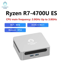 GenMachine Mini PC 4700U ES AMD 4700U ES CPU 2.0GHz Up to 3.8GHz Windows 11 Ryzen DDR4 64GB WiFi6 Gaming Pc Diy Gaming Computer