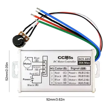 Plynulý PWM regulátor otáček stejnosměrného motoru DC 9V-60V 12V 24V 60V 20A regulátor stejnosměrného motoru PWM regulátor otáček 6 nejlepší prodej Ovladač 24V stejnosměrného motoru - №1