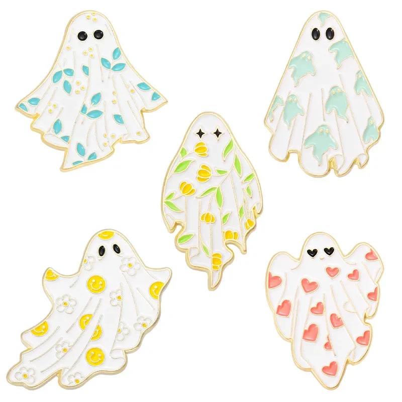 Broche Fantôme en Métal Spooky, Broches Décoratives Anime, Danemark ges pour Sac à Dos, Cadeau d'Halloween et de Noël, Vente en Gros