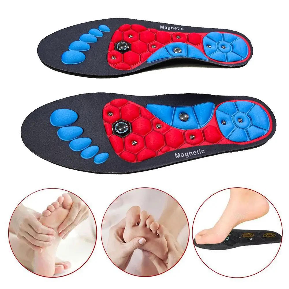 Semelles intérieures d'acupression pour massage des pieds, massage magnétique, confort, thérapie des pieds, sang, surpoids, instituts oto, 1 paire