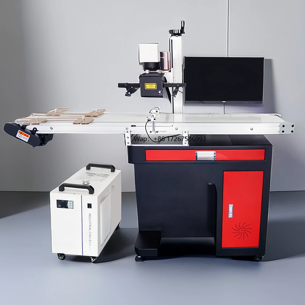 Industrial UV Marking Printing Machine with CCD Automatic Visual Positioning System With Conveyor Belt Online