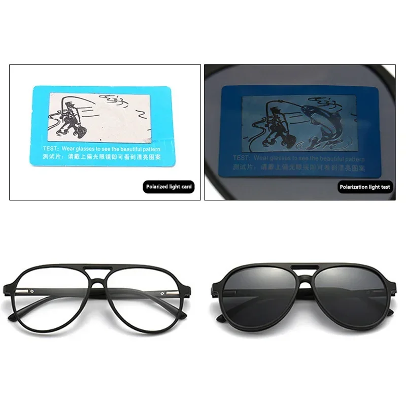 Night Vision Clips Polygon Magnet Clip Myopia Sunglasses 6 in 1 Men Women Glasses Frame Double Beam Custom Prescription Eyewear