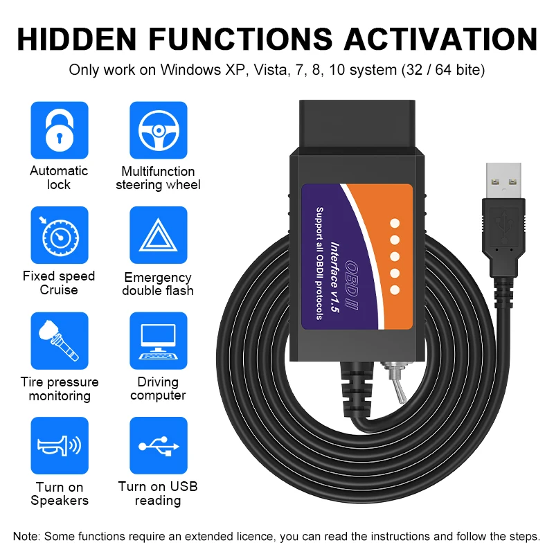 

ELM327 OBD2 V1.5 Диагностический сканер Forscan с чипом HS CAN/MS CAN PIC18F25K80 для диагностического инструмента Ford Mazda