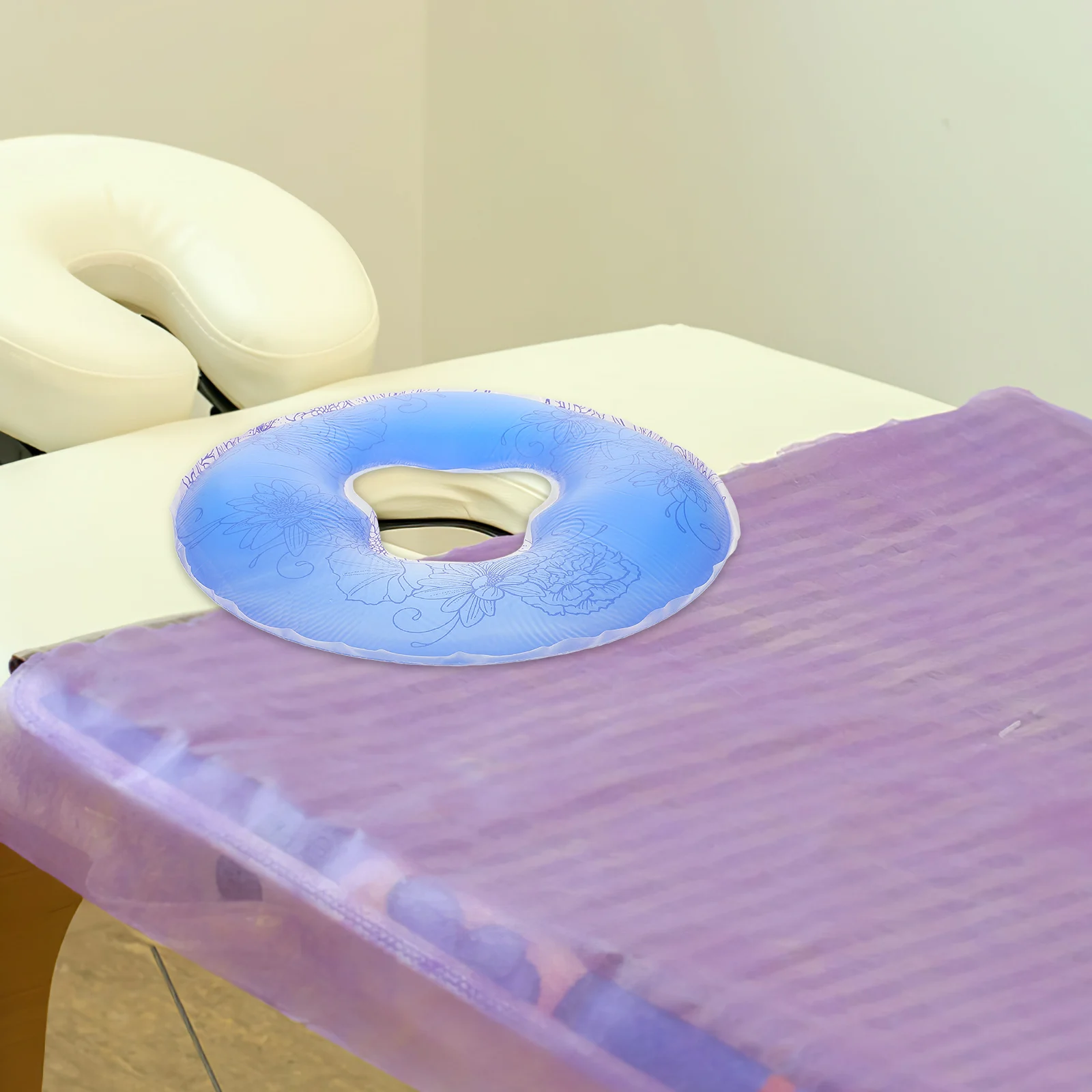 

Массажная подушка для лица, силиконовый материал, профессиональный подголовник для салона, уникальный дизайн отверстия для кровати для максимальной релаксации