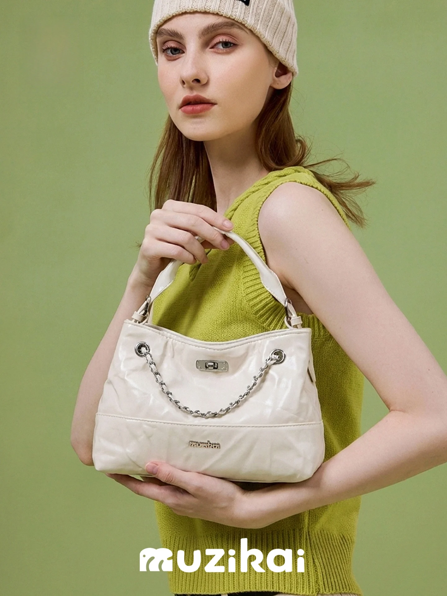  Texture Handheld Small Square Bag Women's 2026 New Summer Unique High-End Chain Crossbody Bag MuziKai