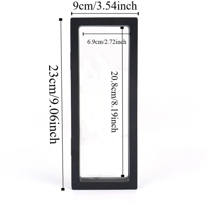 Langlebige elastische Schmuck-Display-Box, bunter Rahmen, Anti-Oxidation, transparente PE-Folienbox, 3D-schwimmender Display-Ständer, Geschenk-Display