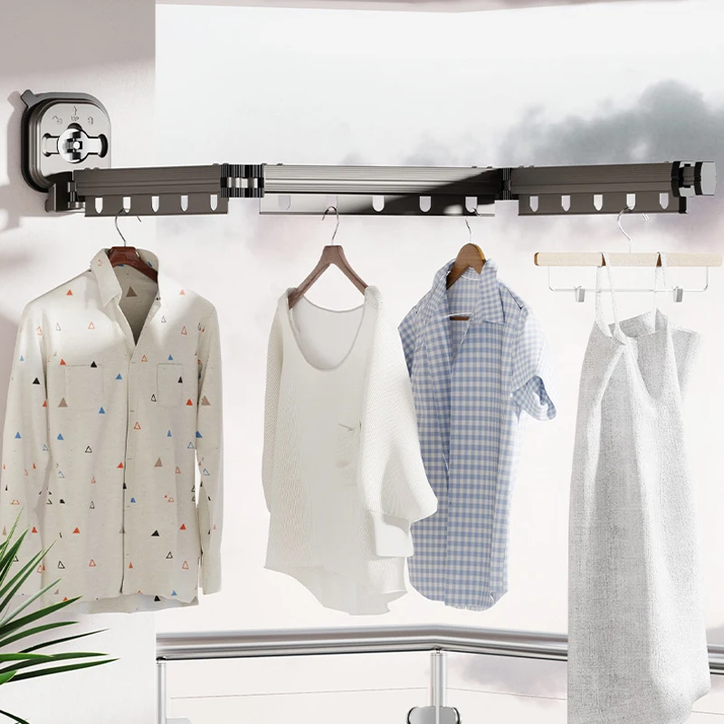 

Складная сушилка для одежды на присоске из алюминиевого сплава, настенные выдвижные складные вешалки для белья, одежда для путешествий домой