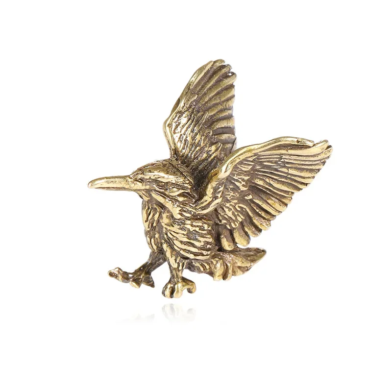 2026 Mini Adler-Vogel aus Messing mit ausgespreizten Flügeln, Kunstdekoration für Zuhause, Wohnzimmer, Büro, Teehaus, Yoga-Raum, Deko-Statue, Skulptur – Detail 5