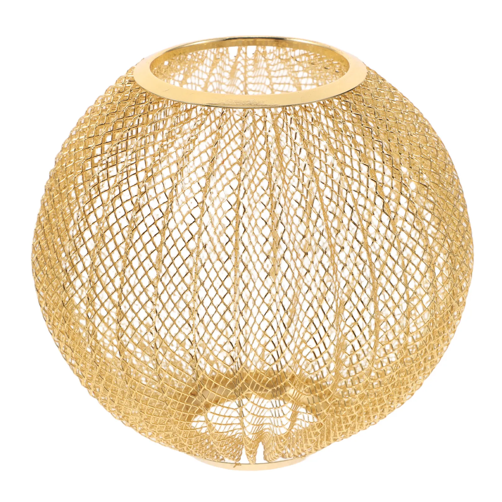 Iron Wire Wave Pattern Lampshade Metal Mesh Globe Cover Pendant Ceiling Light Fixture Rustic Industrial Home Decor