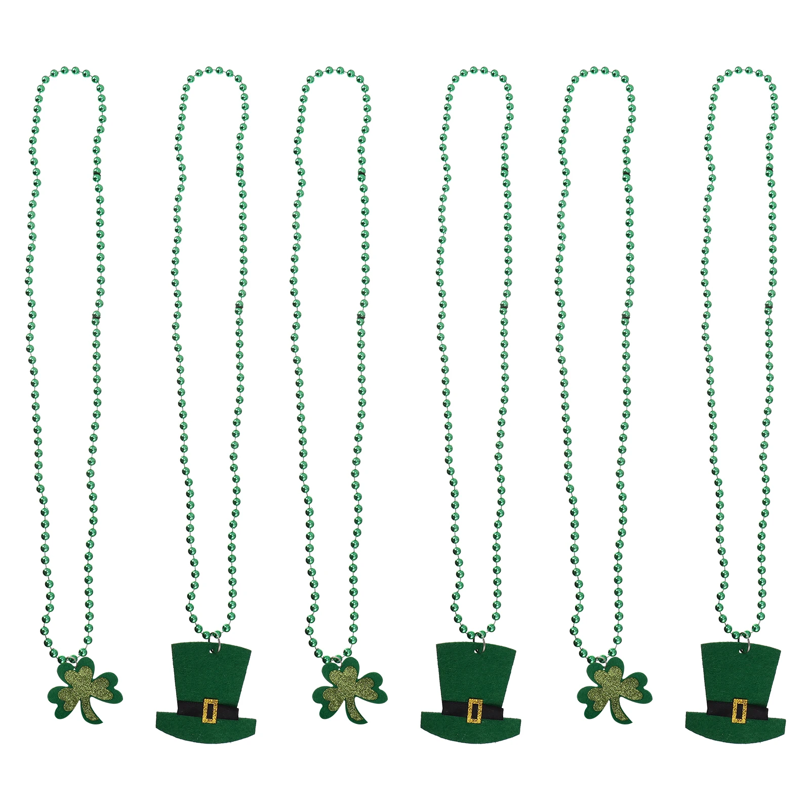 

6PCS Stunning Shamrock Pendant Gifts Kids Classmates Birthday Party Favor Decor Patrick Day Necklace Prop