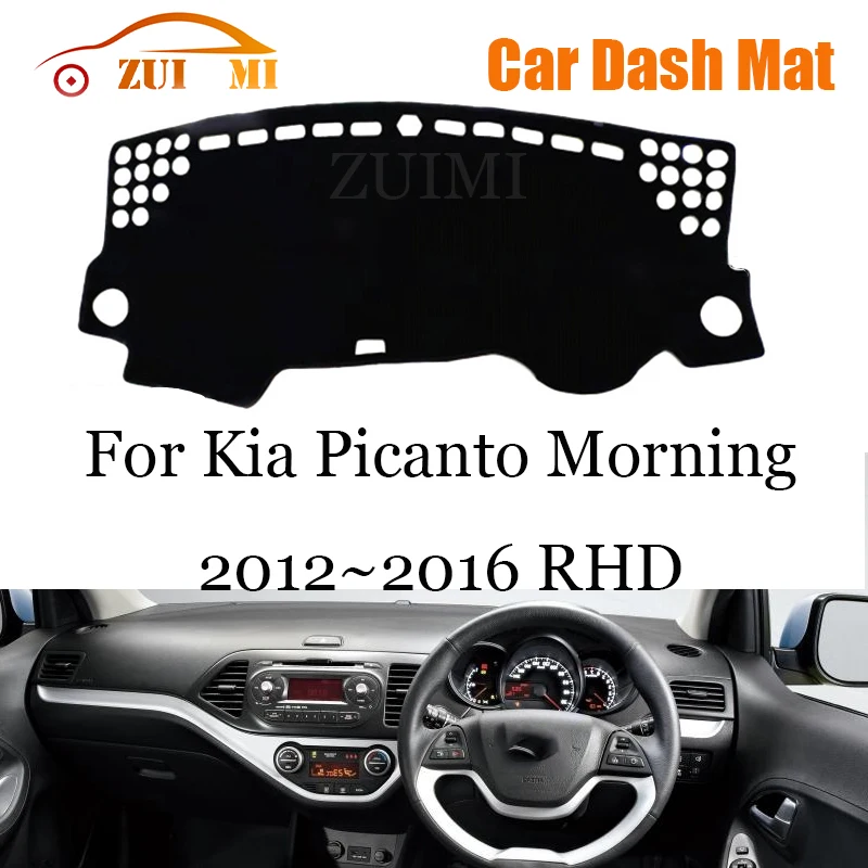 

ZUIMI Dashboard Cover Dash Mat Dashmat For Kia Picanto Morning 2012~2016 LHD RHD Dash Board Cover Pad Sun Shade