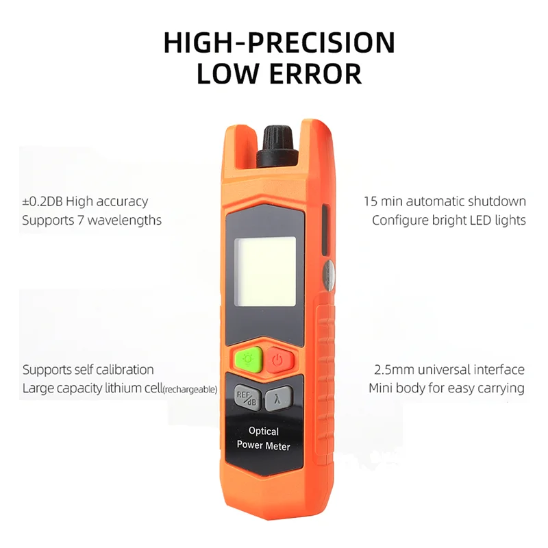 BAAE High Power Optical Precision Meter Rechargeable Battery Fiber Optic Energy Meter,-50-+26Dbm