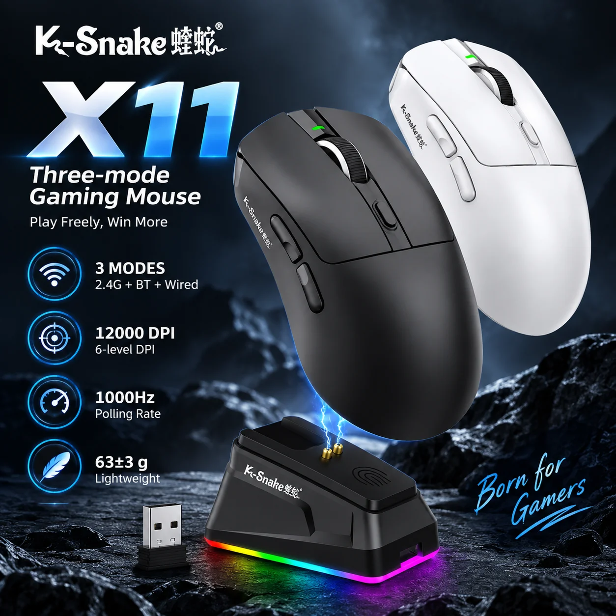 K-Snake X11 Wireless Gaming Mouse