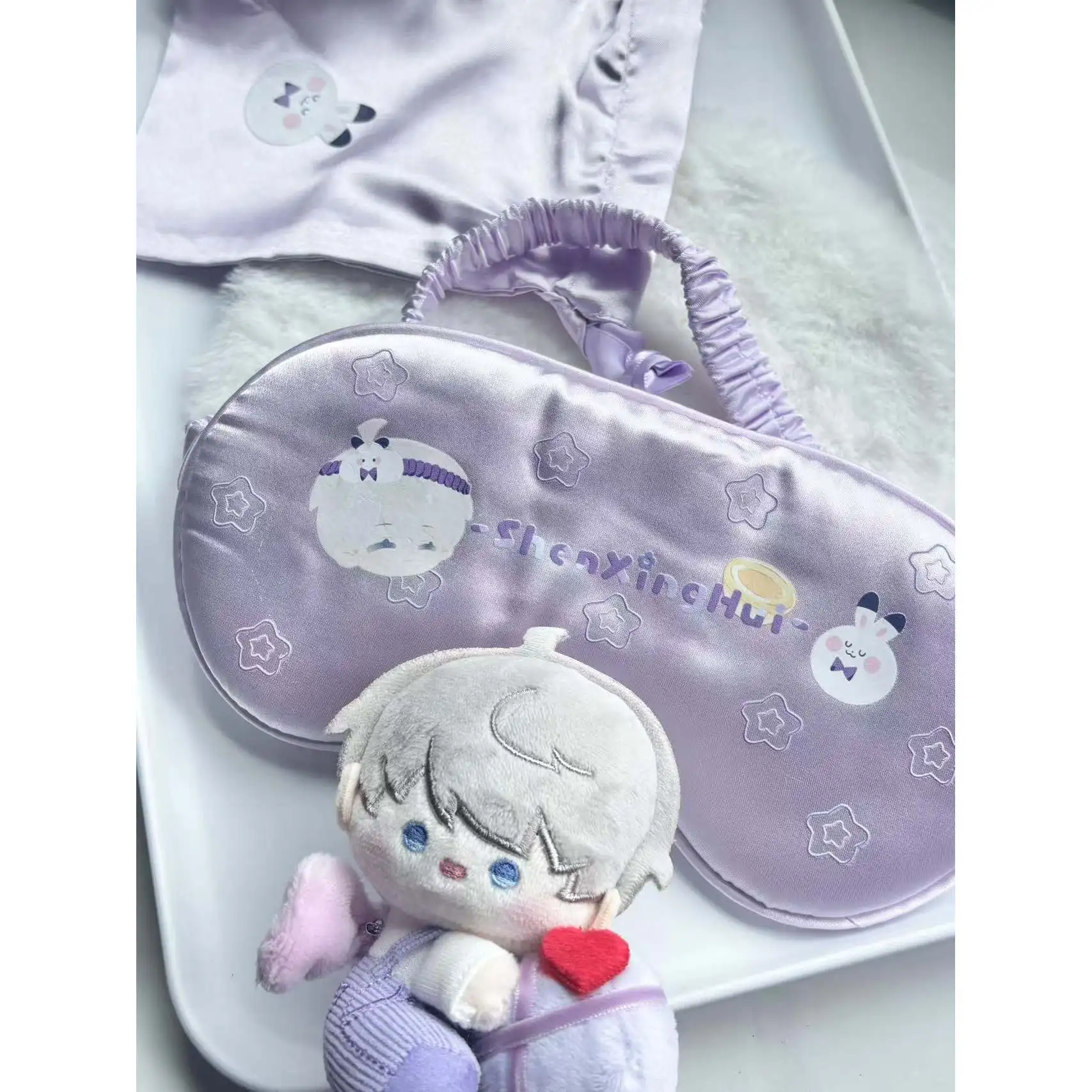 Love and Deepspace Xavier Eye Mask Imitation Silk Light Blocking Sleep Cute Anime Cosplay Halloween Mascot Student Fans Gift view 3