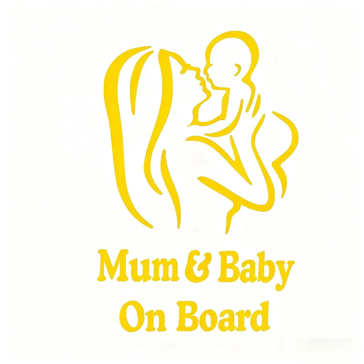 Waterproof Vinyl Mum Baby On Board Car Sticker Warm Mother Baby Pattern Safety Warning Decal For Car Rear Window Decor - view 4