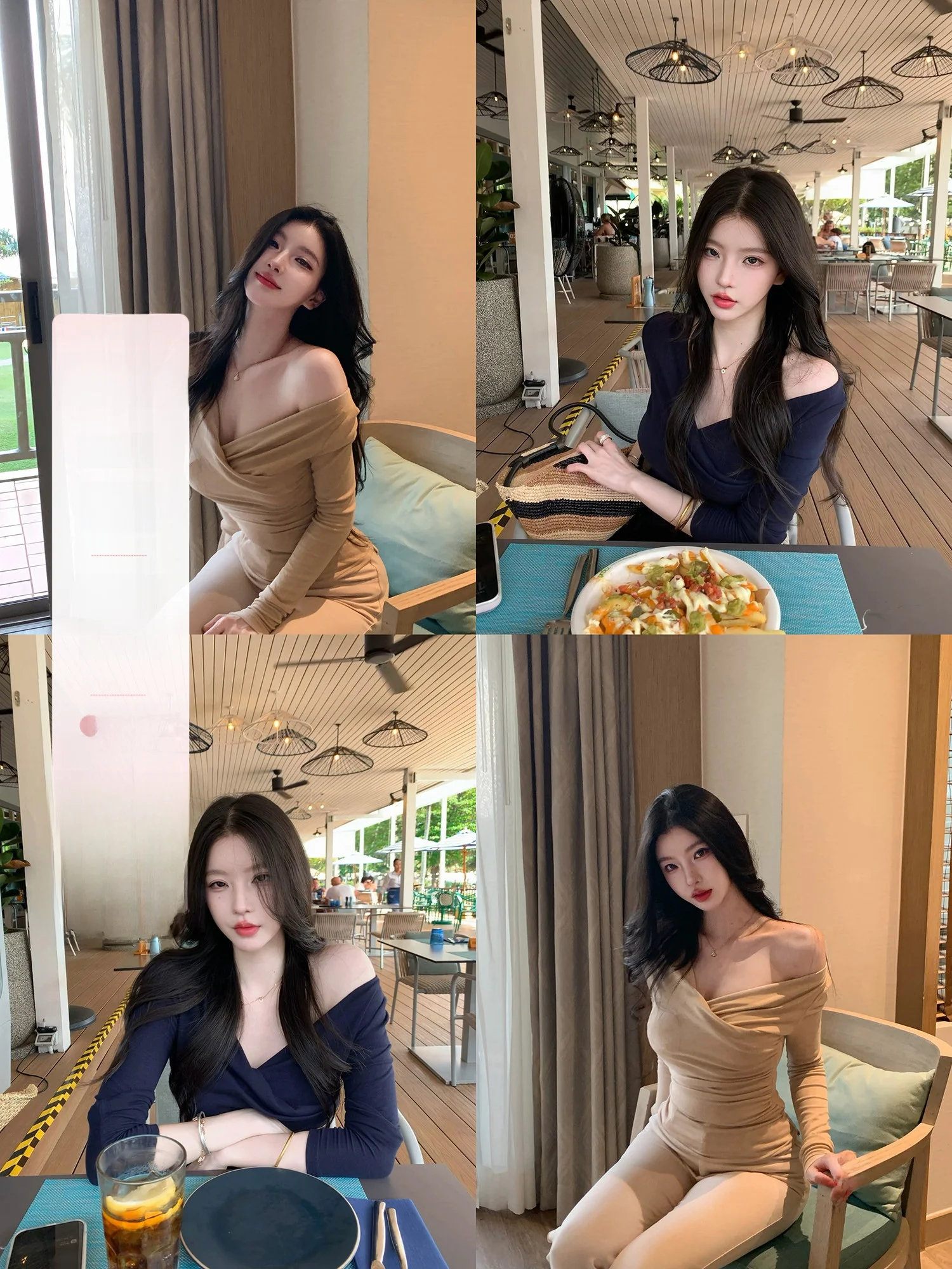 

Sexy Shoulder Bared Long Sleeve T Shirt Women Spring Summer Slim Fit Casual Style Fiber Blend Skin Friendly Breathable Top