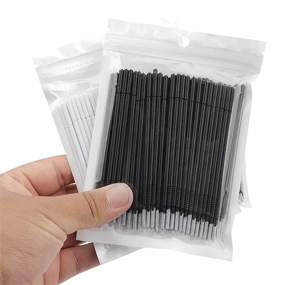 100pcs Bendable Micro Brushes Disposable Microbrush Applicators Eyelash Extensions Glue Cleaning Brush for Lash Extension