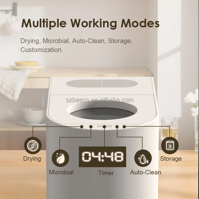 High Quality Electric Auto-Reverse Grind System 4.5L Capacity Household & Commercial Food Waste Composter Stainless Steel