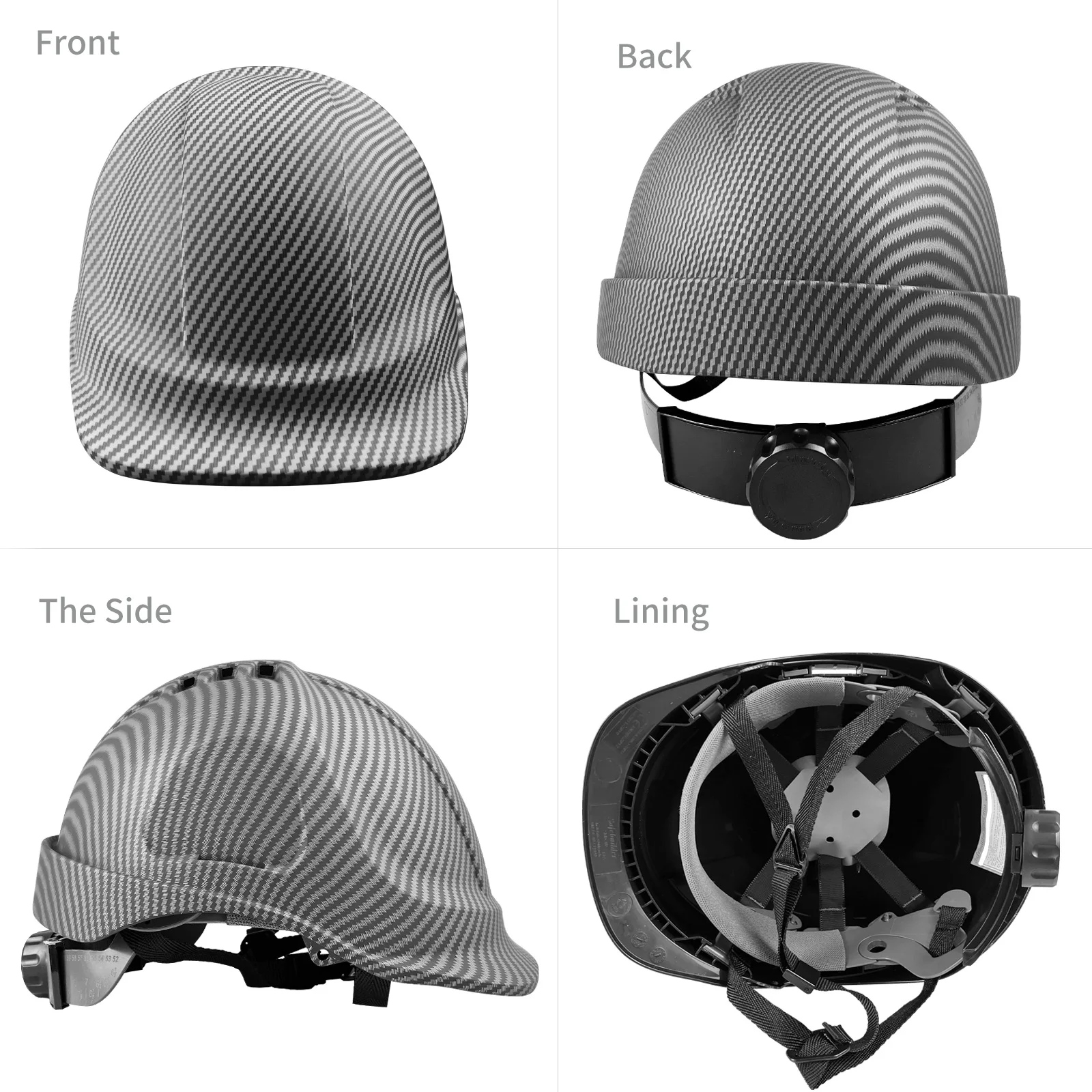 Carbon Fiber Pattern Industrial Work Safety Helmet Anti Noise Engirneer Construction CE EN397 Hard Hat ABS Shell