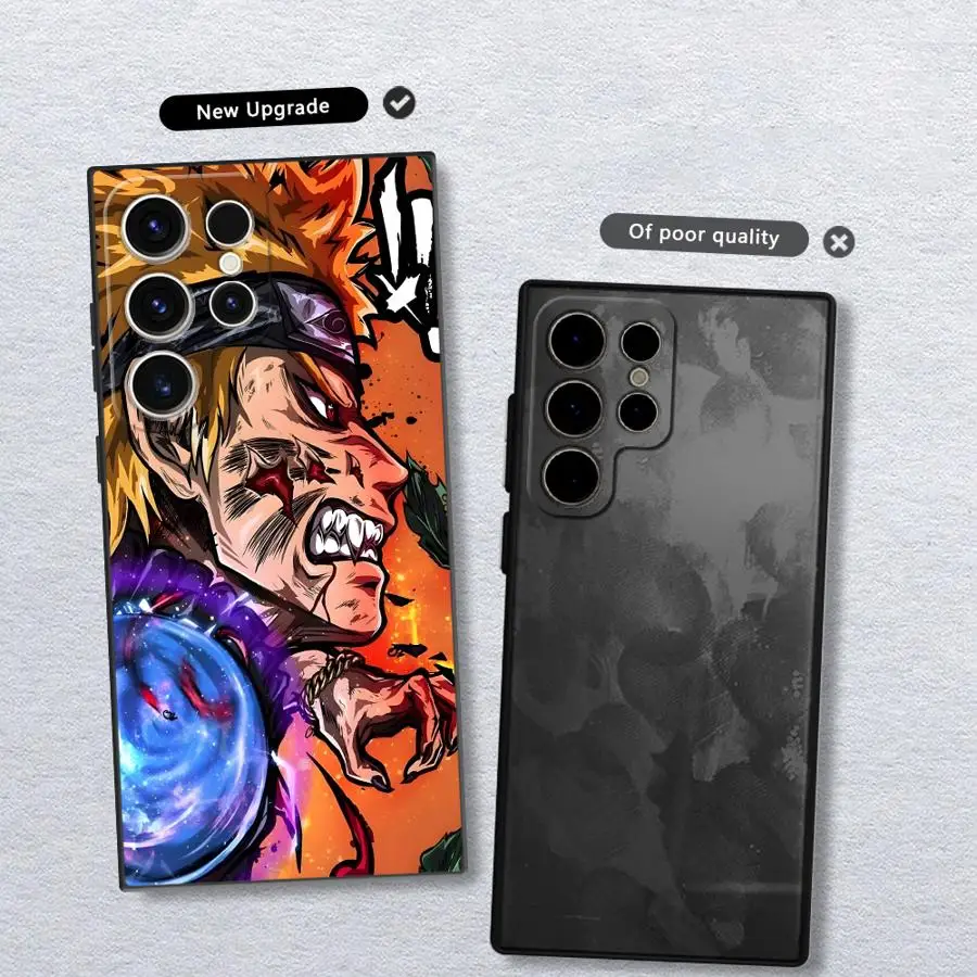 حافظة لهاتف سامسونج جالاكسي S21 FE S20 S23 Ultra S25 Edge S24 Plus غطاء هاتف ناعم أسود رائع هاتاكي كاكاشي