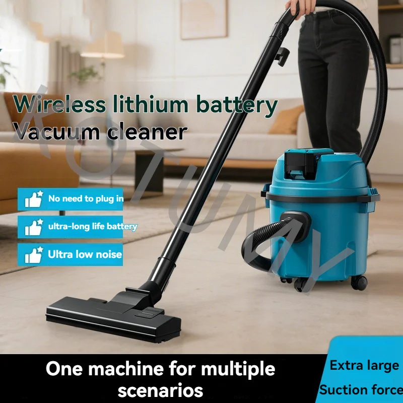 Wireless Industrial Vacuum Cleaner Rechargeable Powerful Industrial Vacuum 21V 13000Pa 10L Wet/Dry Vacuum Cleaner
