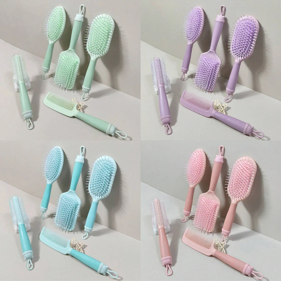 Set of 5 Japanese and Korean-style soft cute airbag massage brushes with cleaning claws at the bottom