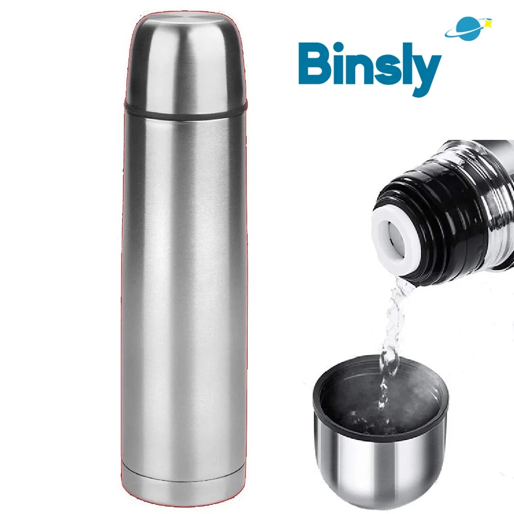 Термос в форме пули, большая емкость, термобутылка для воды из нержавеющей стали для чая, портативная изолированная бутылка для горячей и холодной воды