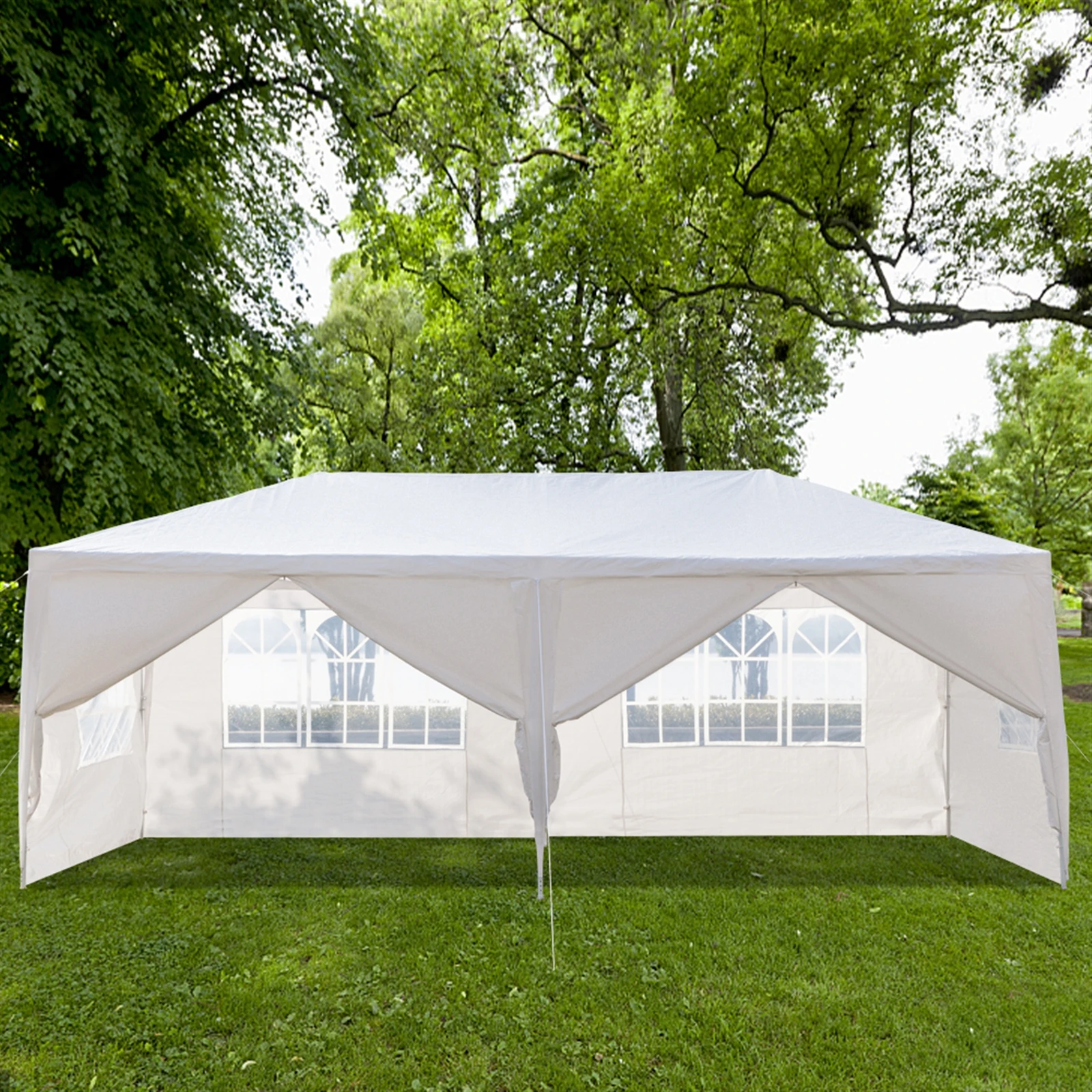 3 x 6m Six Sides Two Doors Waterproof Tent with Spiral Tubes White