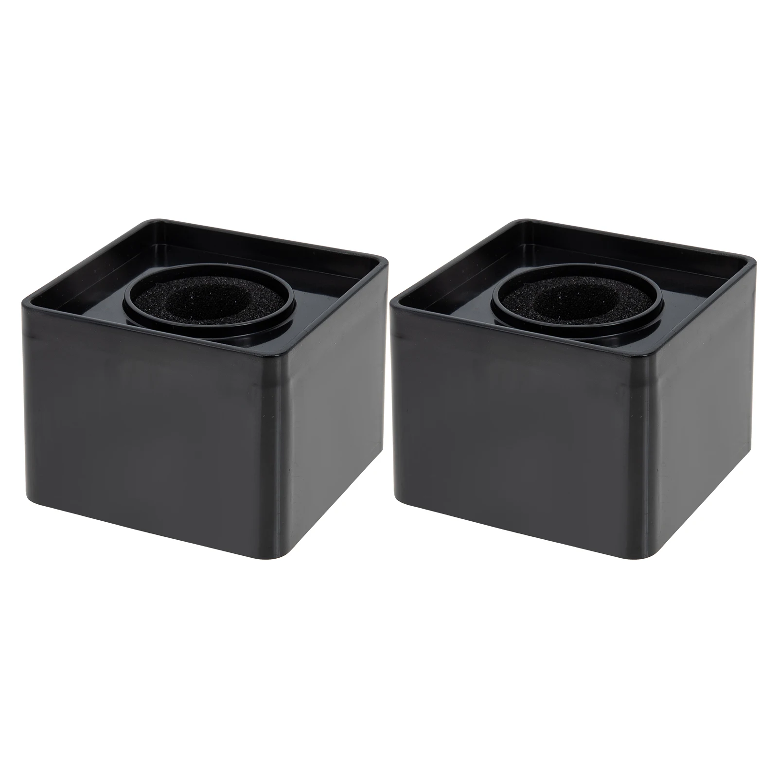 

2pcs Square Black ABS Mic Logo Flag for DJ Accessories Durable Sponge News Interview Holder Small Compact Outdoor Use