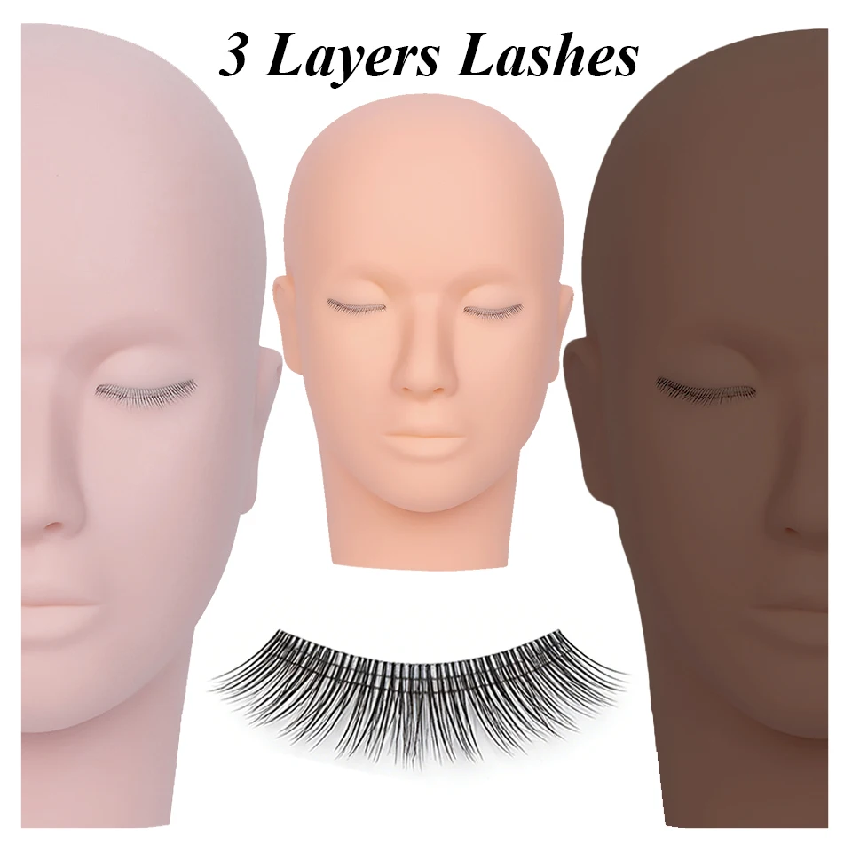 

Mannequin Head 3 Layers Lashes Doll Face Head Lash Extension Training Model Head for Practice Grafting Lash Extensio Makeup Tool