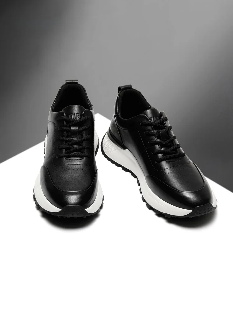 

Мужские спортивные повседневные туфли из натуральной кожи, осенне-зимние, новые, на флисовой подкладке, из воловьей кожи, удобные, дышащие, легкие