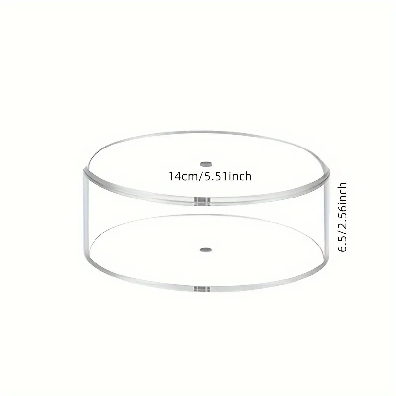 Clear Acrylic One-Layer Round Belt Organizer: 14cm Diameter, 6.5cm Height, Jewelry & Accessories Storage