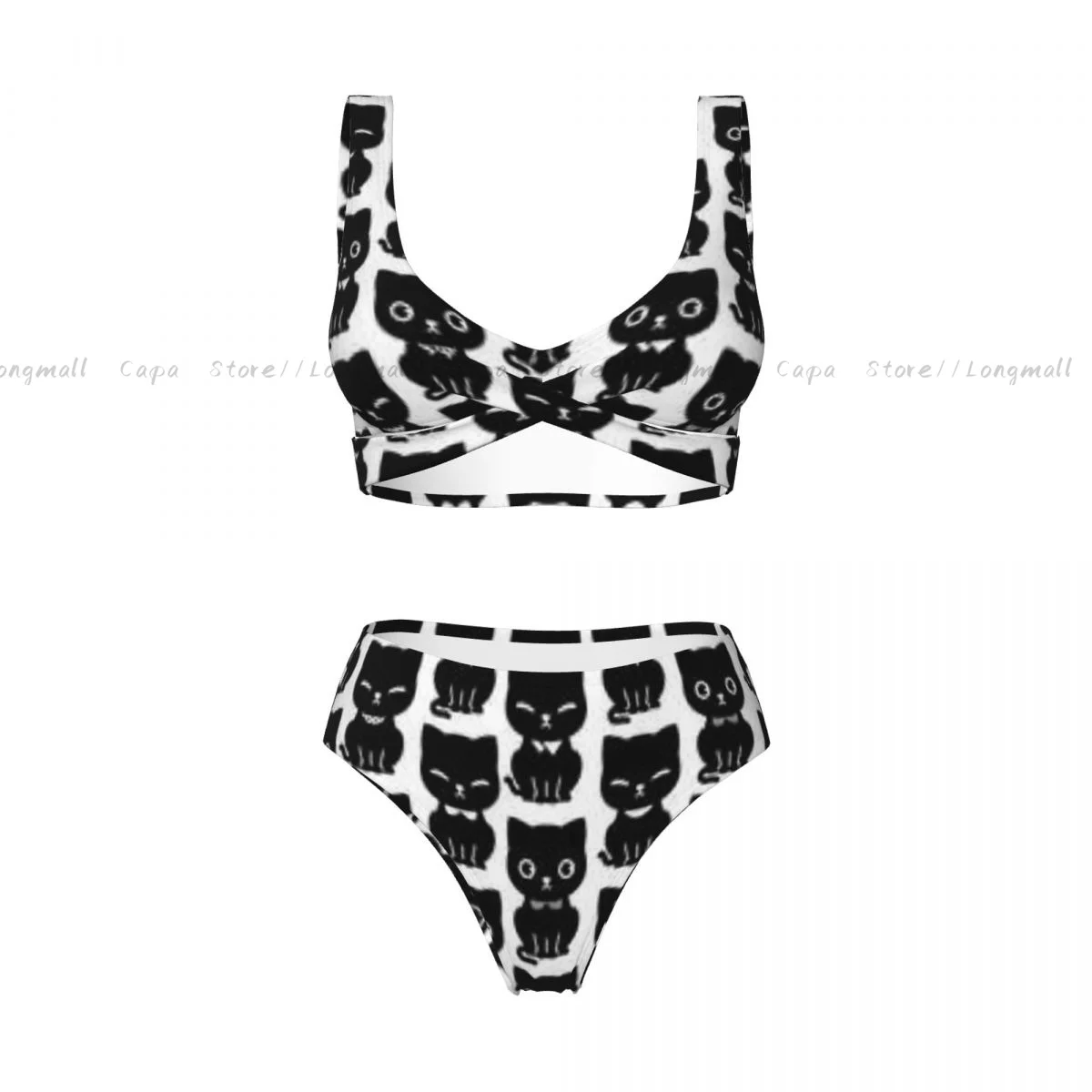 Seksowne bikini z motywem kota, damskie, 2-częściowe stroje kąpielowe w stylu transgranicznym