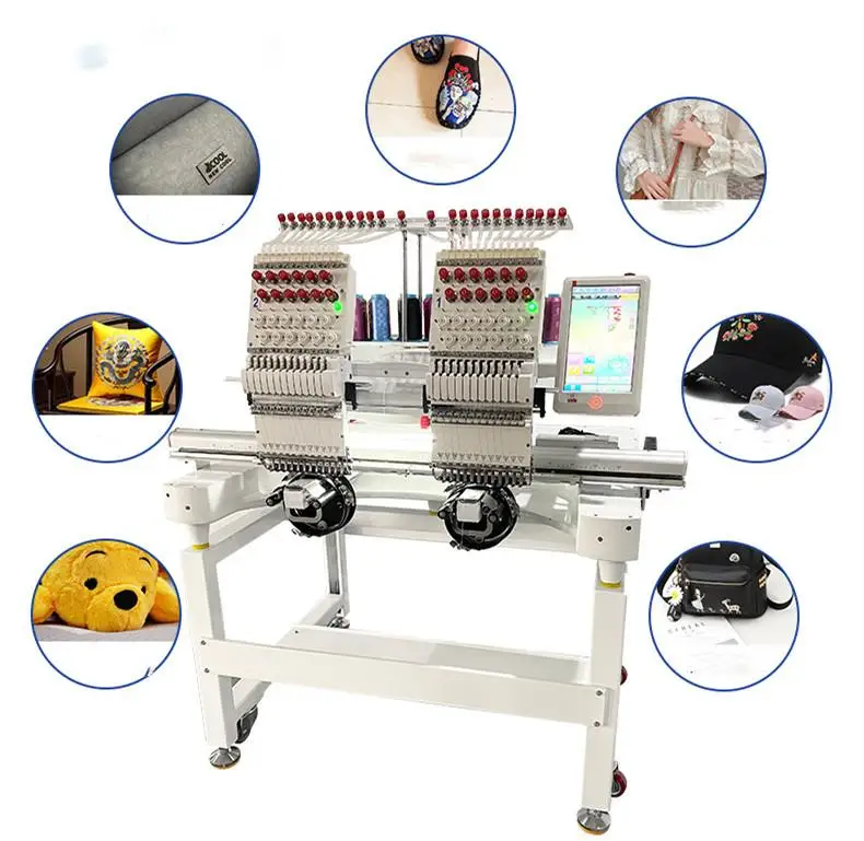 Computerized 1head 2head 4head  Embroidery Machine Domestic Commercial Embroidery Machine Flat T Shirt Hat