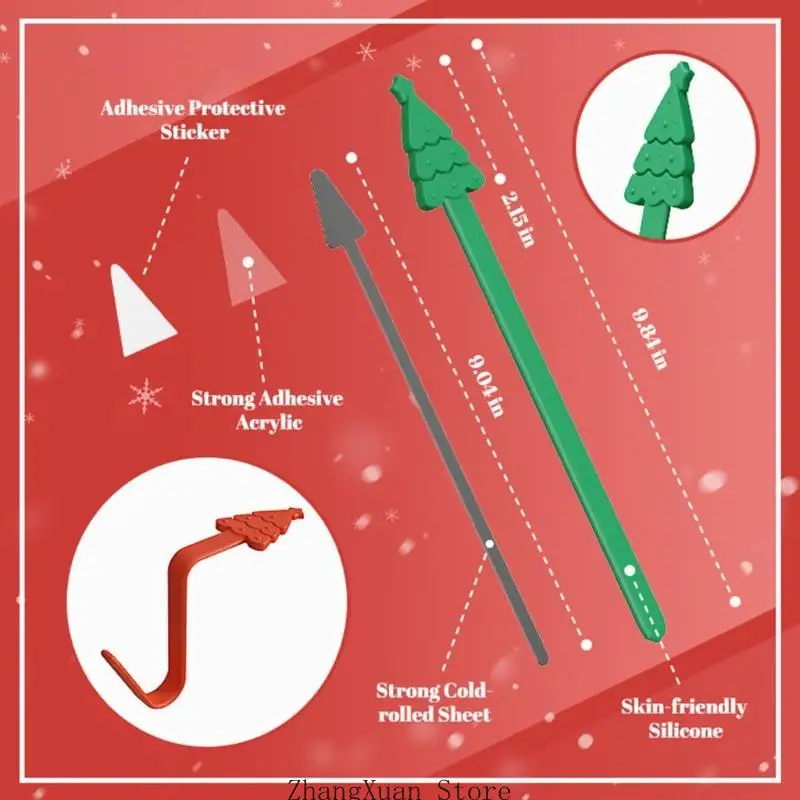 Formbare Weihnachtsdekorationsaufhänger für Kränze, Schienen und Geschenkpapier 3XUF – Detail 6