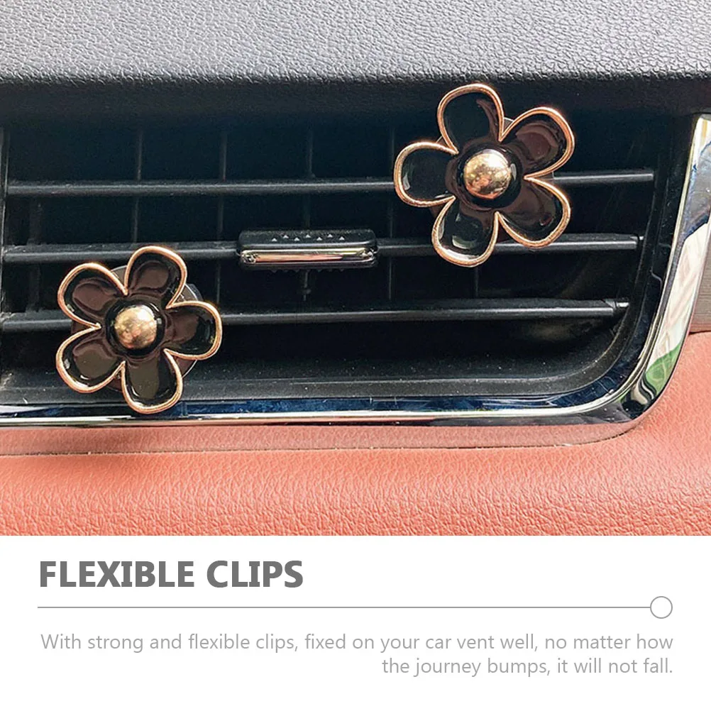 

6pcs Car Air Freshener Fragrance Clips Alloy Flowers Vent Decorations Cute Car Accessories Women