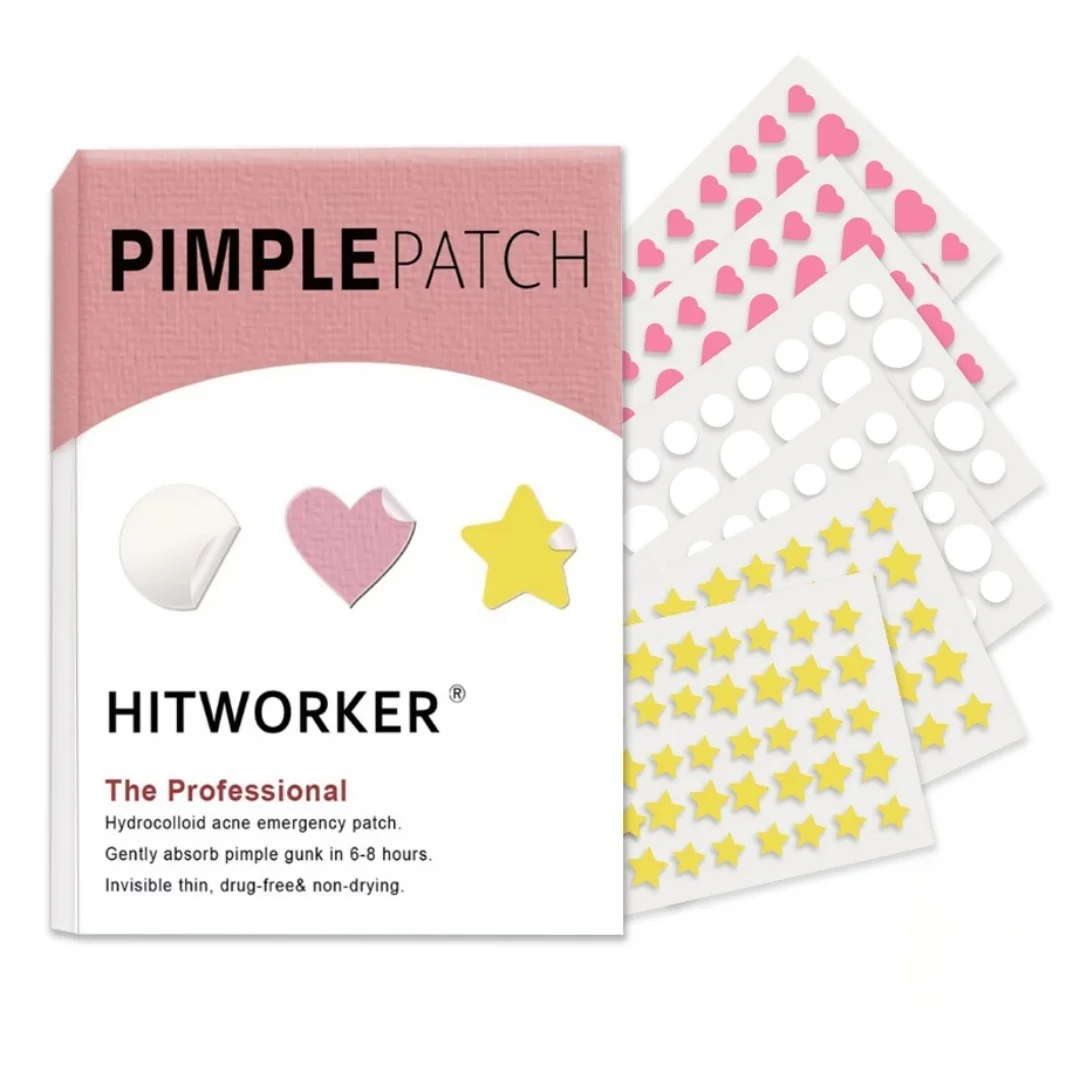 224/112pcs HITWORKER hydrocolloid acne patches effectively remove facial secretions and can be used day and night